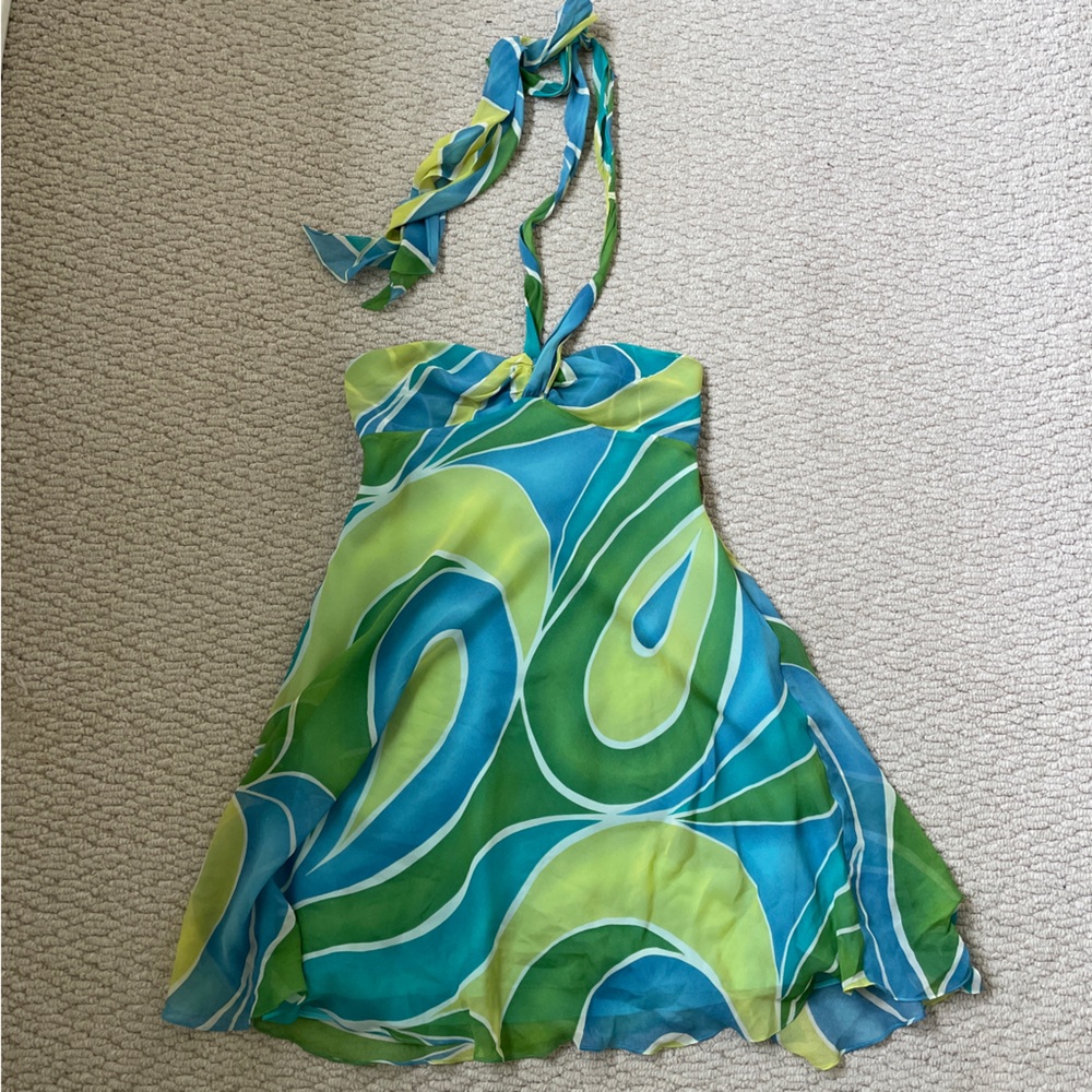 Vintage Silk BCBG Maxazria Halter Dress